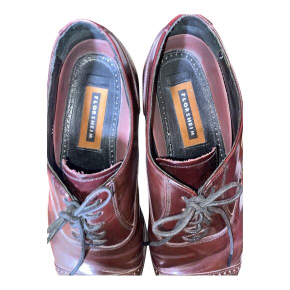 Florsheim Burgundy Lexington Cap Toe Oxford Shoes 17067-05 Sz 9.5D Leather - Picture 5 of 8